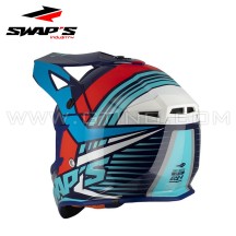 Casque Cross Bleu/Rouge - SWAP'S S818