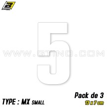 Pack 3 stickers n° 5 "MX Small" - BLANC