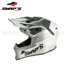 Casque Cross Gris / Noir / Blanc - SWAP'S BLUR S818