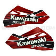 Stickers KAWASAKI rouge pour protèges mains POLISPORT