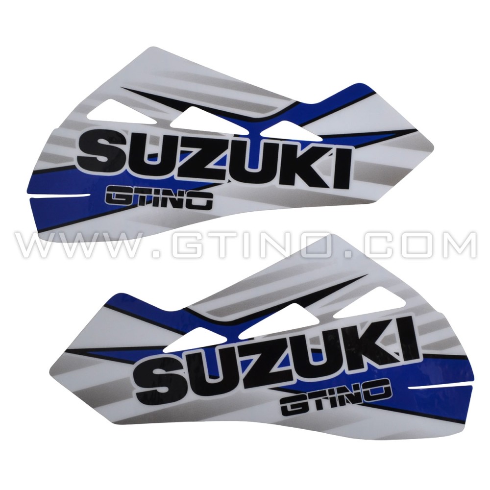 Stickers SUZUKI Blanc / bleu pour protèges mains POLISPORT