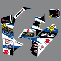 Kit déco ROCKSTAR Blanc & bleu pour quad Suzuki LT 50
