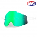 Ecran de remplacement miroir "MIRROR GREEN" pour masque de cross 100% (26020489)