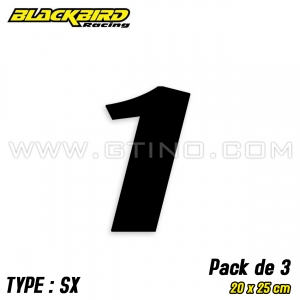 Pack 3 stickers n° 1 "SX" - NOIR