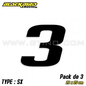 Pack 3 stickers n° 3 "SX" - NOIR