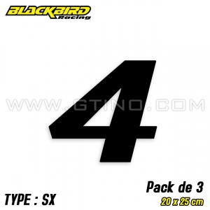 Pack 3 stickers n° 4 "SX" - NOIR