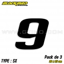 Pack 3 stickers n° 9 - NOIR