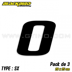 Pack 3 stickers n° 0 "SX" - NOIR