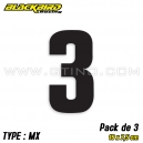 Pack 3 stickers n° 3 "MX" - NOIR