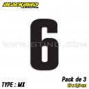 Pack 3 stickers n° 6 "MX" - NOIR