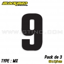 Pack 3 stickers n° 9 "MX" - NOIR