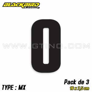 Pack 3 stickers n° 0 "MX" - NOIR