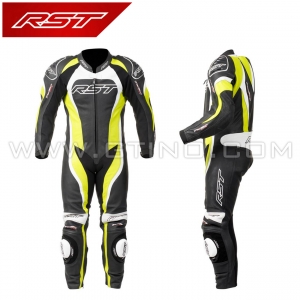 Combinaison cuir Noir/Fluo - TRACTECH EVO-II by RST