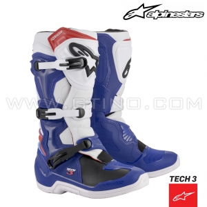 Bottes TECH 3 "Blue White Red" - ALPINESTARS