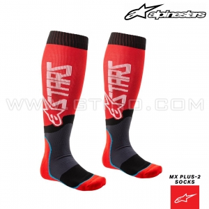 Chaussettes MX PLUS-2 "Red White" - ALPINESTARS