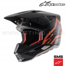 Casque de cross SM5 COMPASS by ALPINESTARS (BLACK ORANGE FLUO MATT)