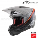 Casque de cross SM5 RAYON by ALPINESTARS (BLACK WHITE ORANGE FLUO MATT)