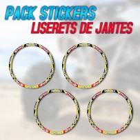 Pack liserets de jantes - Yellow/Red/Black