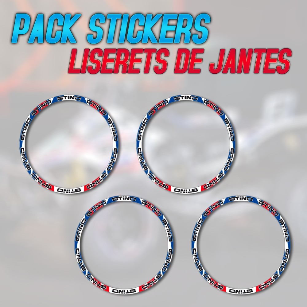Pack liserets de jantes - Blue/White/Red