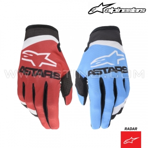 Gants RADAR "Red Matt / Blue Neon" - ALPINESTARS