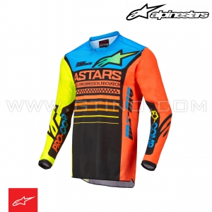 Maillot RACER COMPASS Black Yellow Fluo Coral by ALPINESTARS