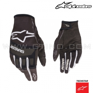 Gants TECHSTAR "Black White" - ALPINESTARS