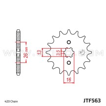 Pignon de transmission pour quad SUZUKI LT50 - JTF563 (Schéma)