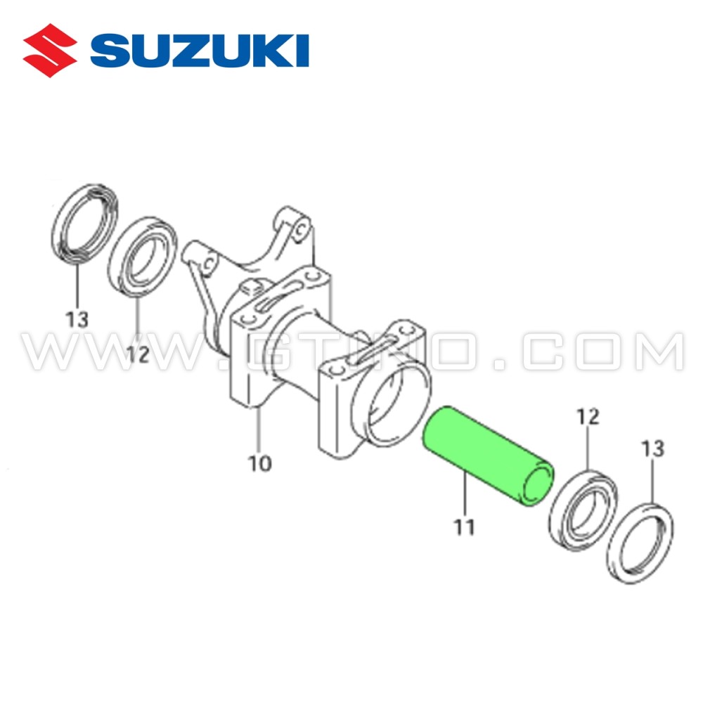Entretoise de moyeu à roulements d'axe - LTZ 400 / KFX 400 - SUZUKI 6473107G00