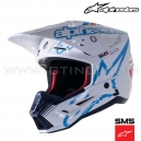 Casque S-M5 ACTION White Cyan Dark Blue by ALPINESTARS