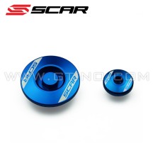 Bouchons de carter alu anodisé BLEU - SCAR (EP101)