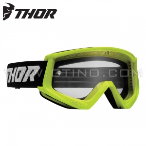 Masque de cross COMBAT Jaune Acid Fluo/Noir - THOR | ENFANT