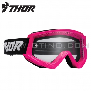 Masque de cross COMBAT Rose Fluo/Noir - THOR | ENFANT