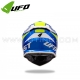 Casque Cross "INTREPID" Bleu Blanc Fluo - UFO