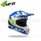 Casque Cross "INTREPID" Bleu Blanc Fluo - UFO