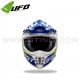 Casque Cross "INTREPID" Bleu Blanc Fluo - UFO