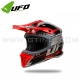 Casque Cross "INTREPID" Gris Rouge - UFO