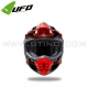 Casque Cross "INTREPID" Gris Rouge - UFO