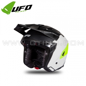 Casque Jet "SHERATAN" Noir / Blanc / Fluo - UFO