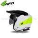 Casque Jet "SHERATAN" Noir / Blanc / Fluo - UFO