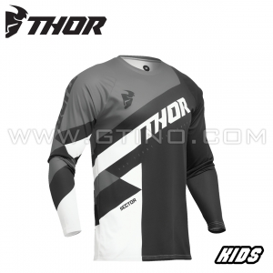 Maillot SECTOR CHECKER - BLACK | THOR (ENFANT)