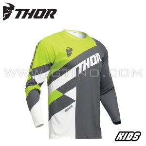 Maillot SECTOR CHECKER - ANTHRACITE FLUO | THOR (ENFANT)