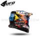 Casque Cross "KOREY GASOLINA" Black Yellow Blue - UFO