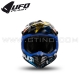 Casque Cross "KOREY GASOLINA" Black Yellow Blue - UFO