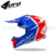 Casque Cross "INTREPID" Bleu Rouge Blanc - UFO