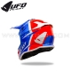 Casque Cross "INTREPID" Bleu Rouge Blanc - UFO