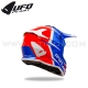 Casque Cross "INTREPID" Bleu Rouge Blanc - UFO