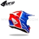 Casque Cross "INTREPID" Bleu Rouge Blanc - UFO