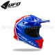 Casque Cross "INTREPID" Bleu Rouge Blanc - UFO