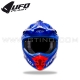 Casque Cross "INTREPID" Bleu Rouge Blanc - UFO