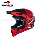 Casque Cross Noir/Rouge MAT - SWAP'S S818